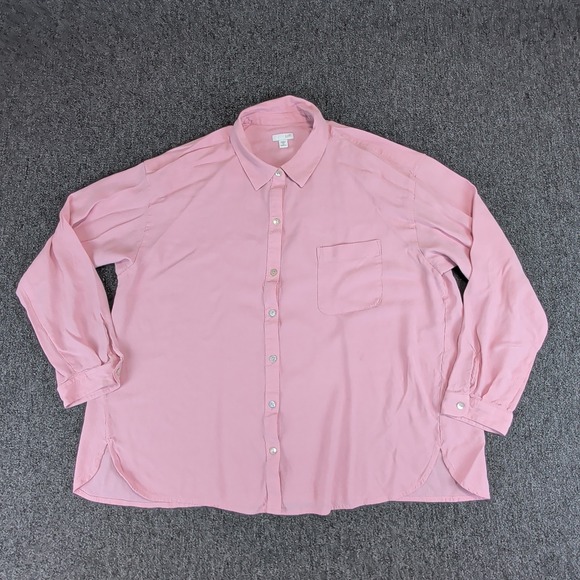 J. Jill Minimalist Button Down Shirt Womens 2X Pink Oversized Long Sleeve Blouse — photo 2